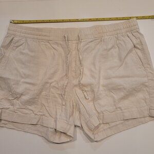 Old Navy - linen blend drawstring shorts - beige - XL